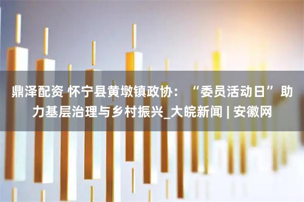 鼎泽配资 怀宁县黄墩镇政协： “委员活动日” 助力基层治理与乡村振兴_大皖新闻 | 安徽网